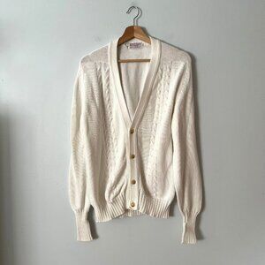 Vintage Bonwit Teller Scotland Cotton Cardigan Grandpa Sweater Men's Size M/L